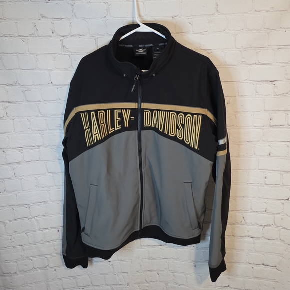Men's Harley-Davidson Black & Gray Full Zip Motorcycle Jacket, Size XL - Picture 1 of 5